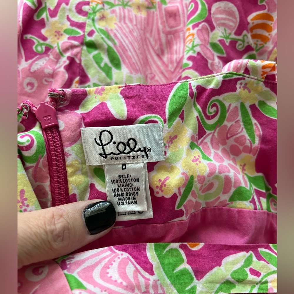 EUC Lilly Pulitzer White Label Strapless Giraffe Pattern Dress - Picture 5 of 6